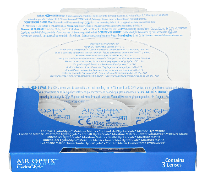 Контактные линзы Air Optix HydraGlyde, 3 pk